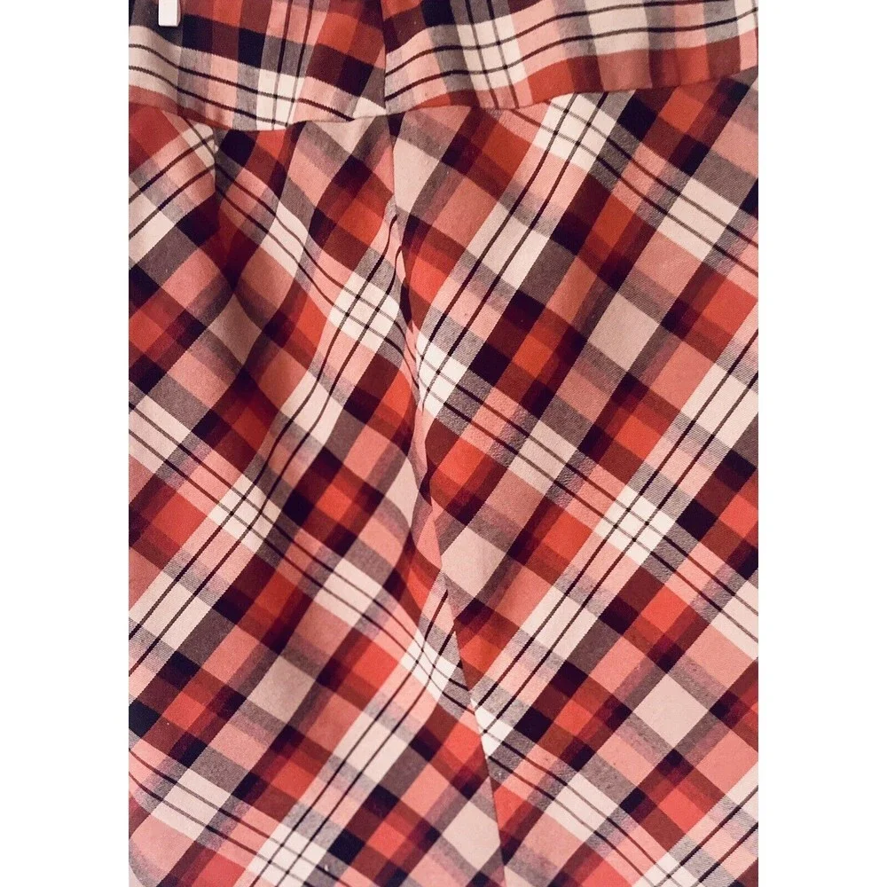 The Limited Y2K Pencil Skirt Plaid Women's Size 4 Orange - Picture 3 of 7